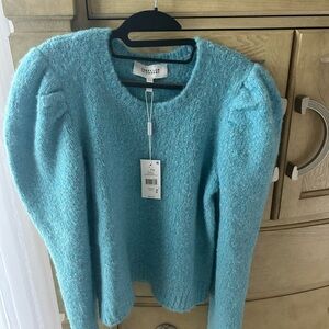 10 Crosby Derek Lam Blue Crew Neck Sweater Plush Texture